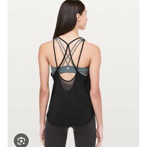 Women Lululemon Anew Singlet Workout Tank Top Relaxed Fit Waist Length in Black